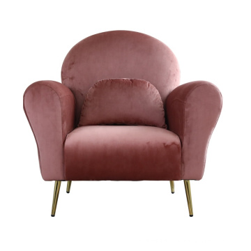 Hot sale nordic living room pink velvet sofa chair with stuffing upholstery for wedding using